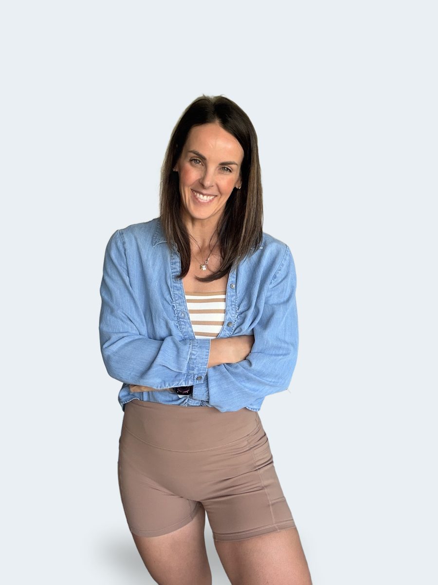 Jessica in a blue button-down